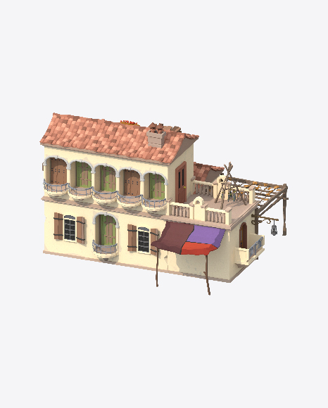 Low Poly Building PNG