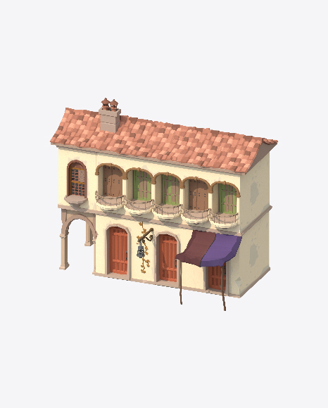 Low Poly Building PNG