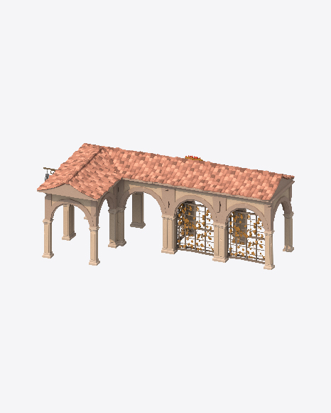Low Poly Arched Construction PNG