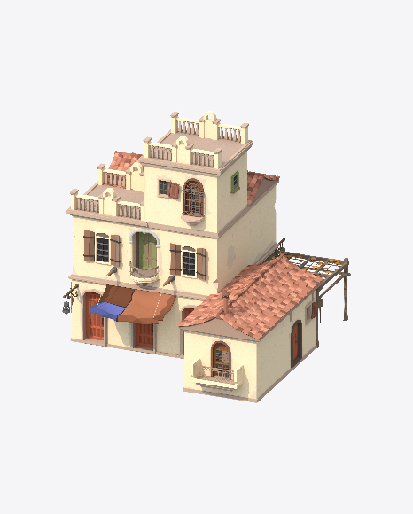 Low Poly Building PNG