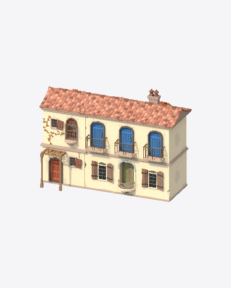 Low Poly Building PNG