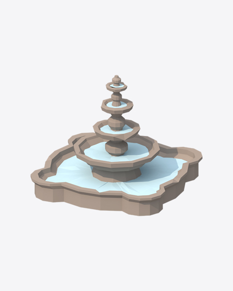 Low Poly Fountain PNG