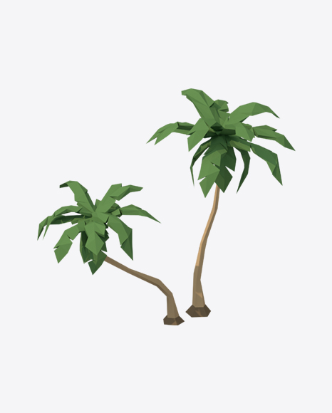 Low Poly Palm Trees PNG