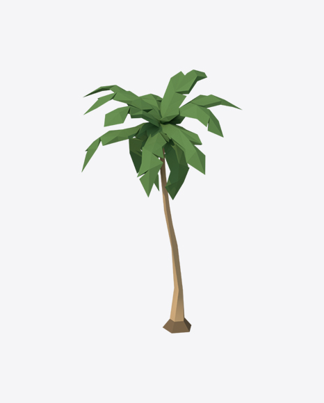 Low Poly Palm Tree PNG