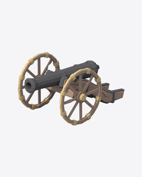 Low Poly Cannon PNG