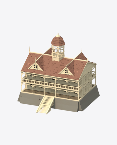 Low Poly Mansion PNG