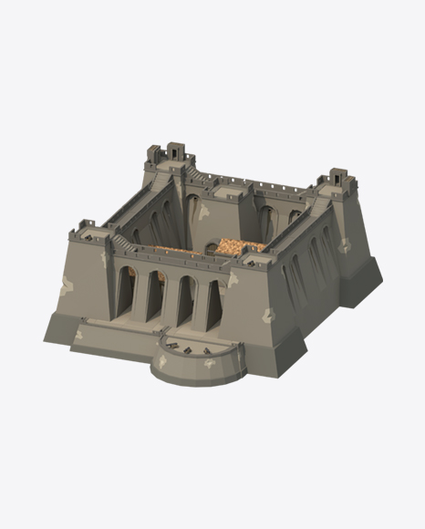 Low Poly Fortress PNG