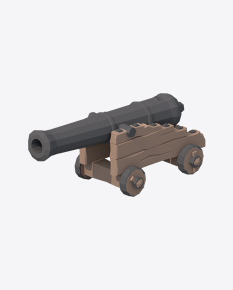 Low Poly Cannon PNG