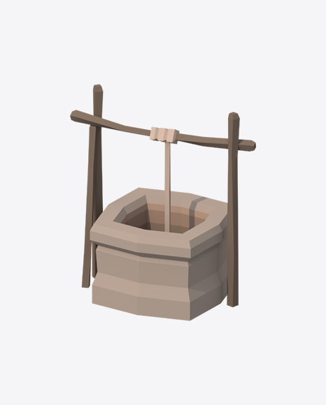 Low Poly Well PNG