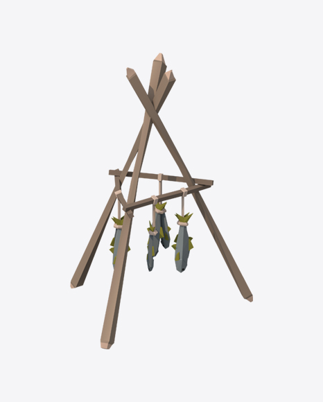 Low Poly Drying Rack PNG