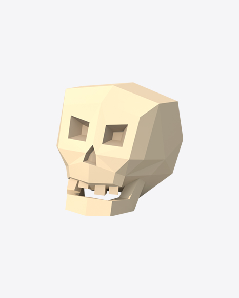 Low Poly Skull PNG