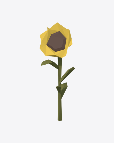 Low Poly Sunflower PNG