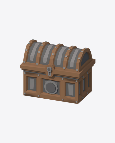 Low Poly Treasure Chest PNG