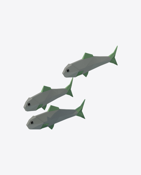 Low Poly Fishes PNG