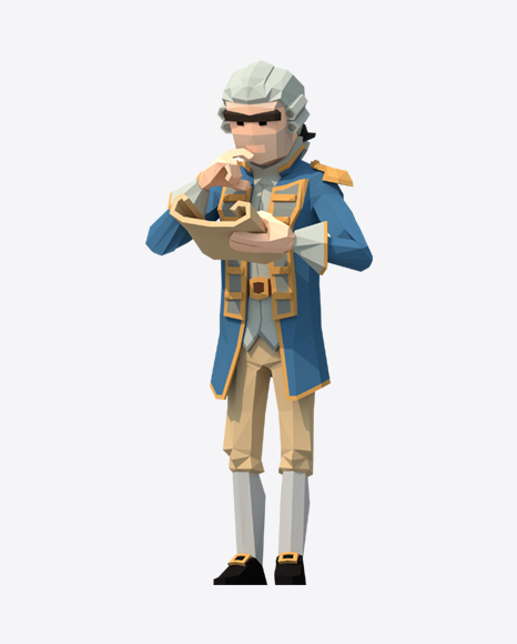 Low Poly Governor with Map PNG