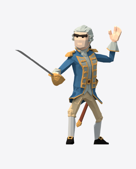 Low Poly Governor with Sabre PNG