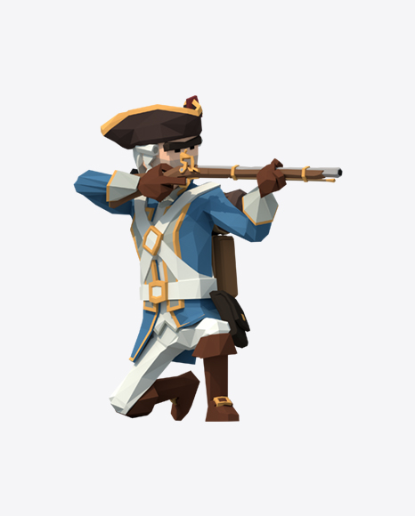 Low Poly Aiming Soldier PNG