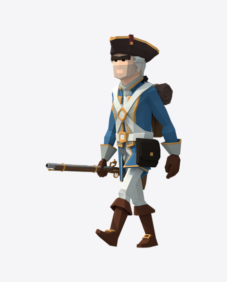 Low Poly Walking Soldier
