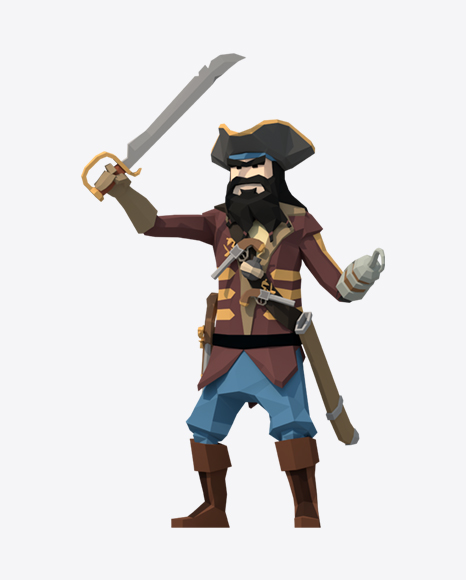 Low Poly Blackbeard Pirate
