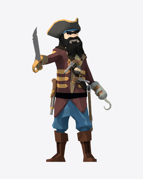 Low Poly Blackbeard Pirate