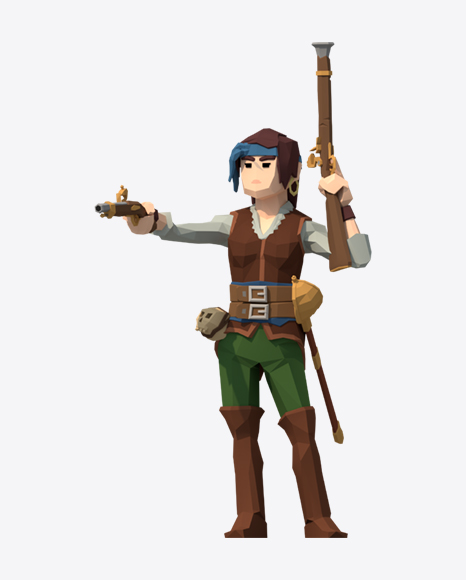 Low Poly Pirate Lady