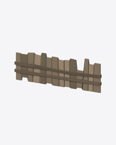 Low Poly Rickety Wood Fence