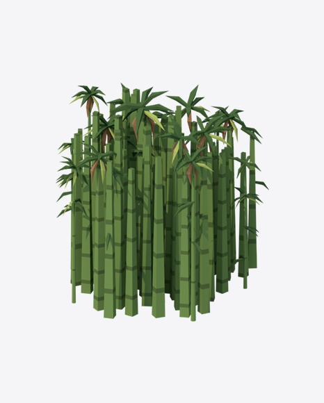 Low Poly Bamboo PNG