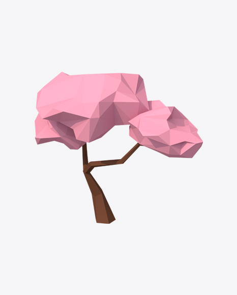 Low Poly Sakura Tree PNG
