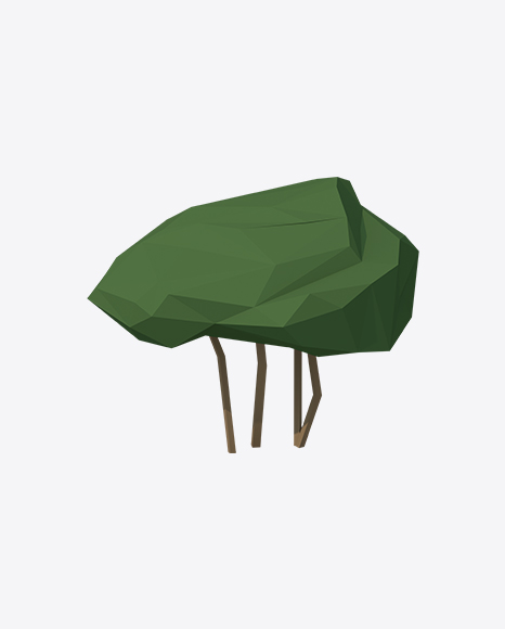 Low Poly Bush PNG