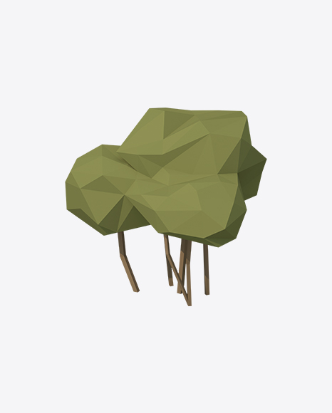 Low Poly Bush PNG