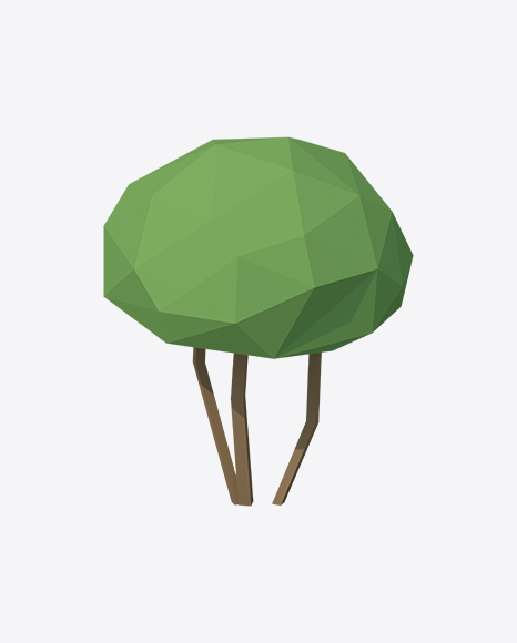 Low Poly Bush PNG