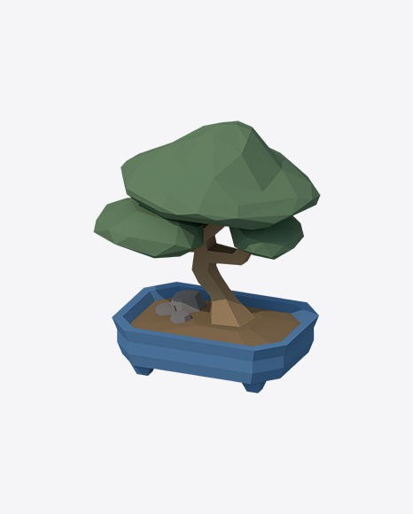 Low Poly Bonsai PNG