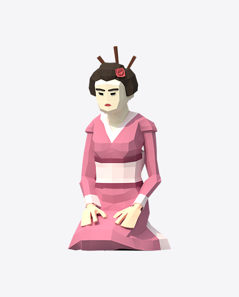 Low Poly Geisha PNG