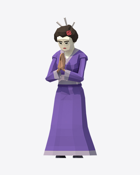 Low Poly Geisha PNG