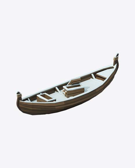 Low Poly Snow Covered Boat