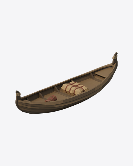 Low Poly Wooden Boat