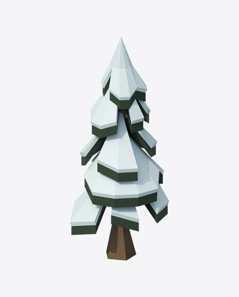 PNG Low Poly Snow Covered Fir