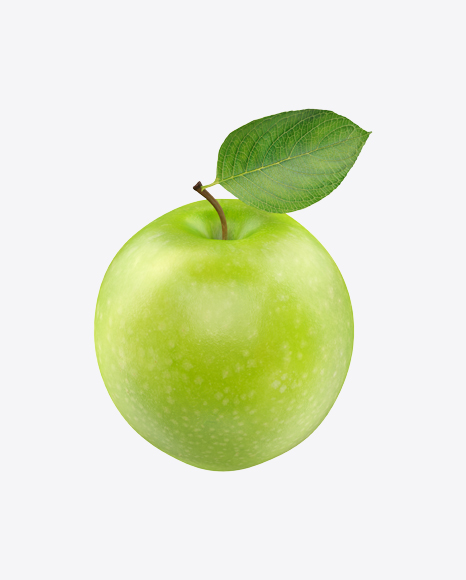 Green Apple with Leaf