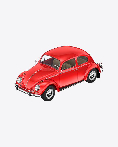 Red Retro Compact Car