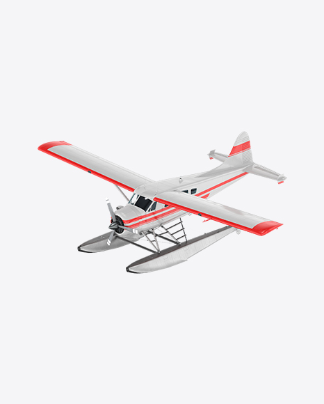 White Seaplane with Stripes