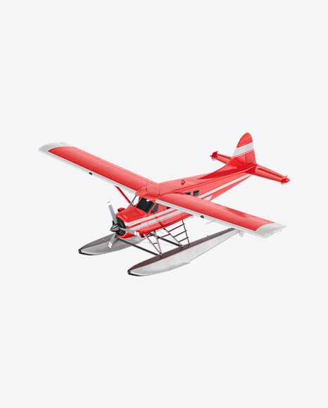 Red Seaplane with Stripes