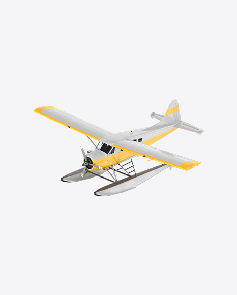 White Seaplane with Stripes