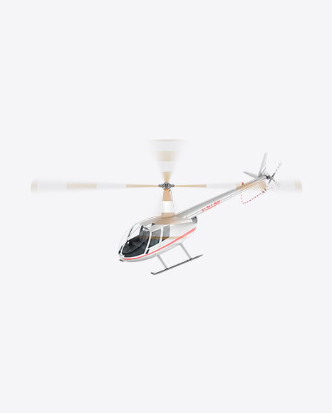 Flying White Light Helicopter