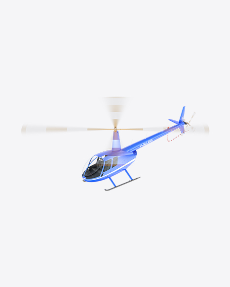 Flying Blue Light Helicopter