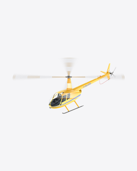 Flying Yellow Light Helicopter