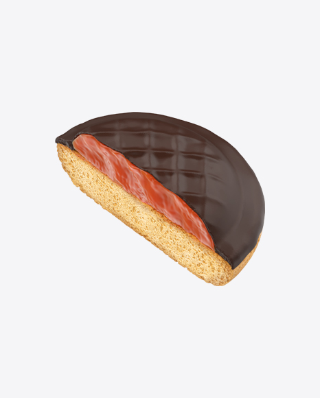 Half of Chocolate Coated Cookie With Jam