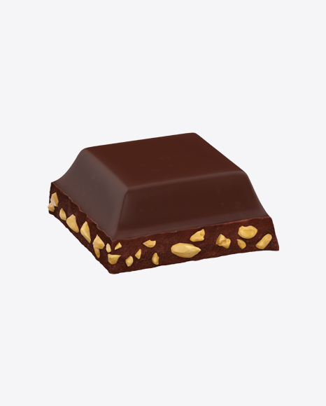 Square Chocolate Piece with Nuts