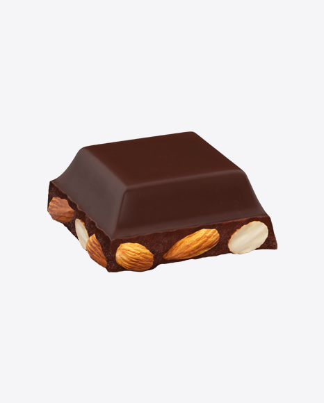 Square Chocolate Piece with Almonds