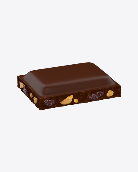 Dark Chocolate Piece with Nuts and Raisins