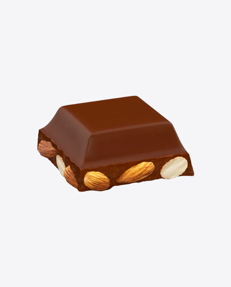 Square Chocolate Piece with Almonds